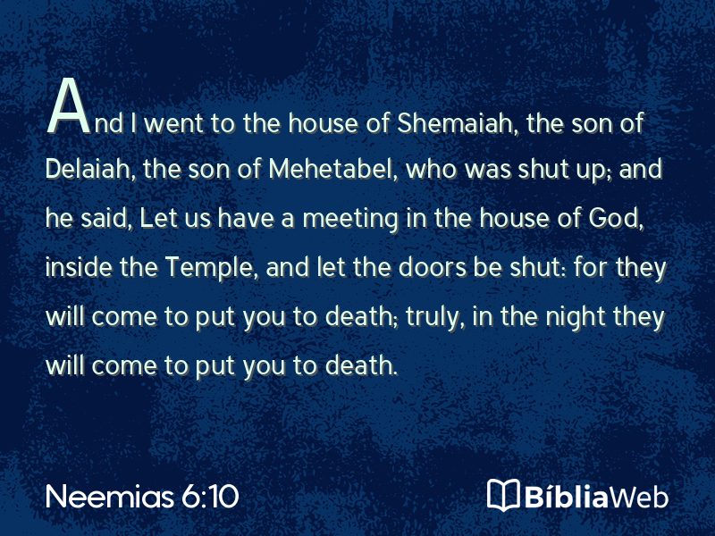 Neemias 6:10 em imagem para compartilhar