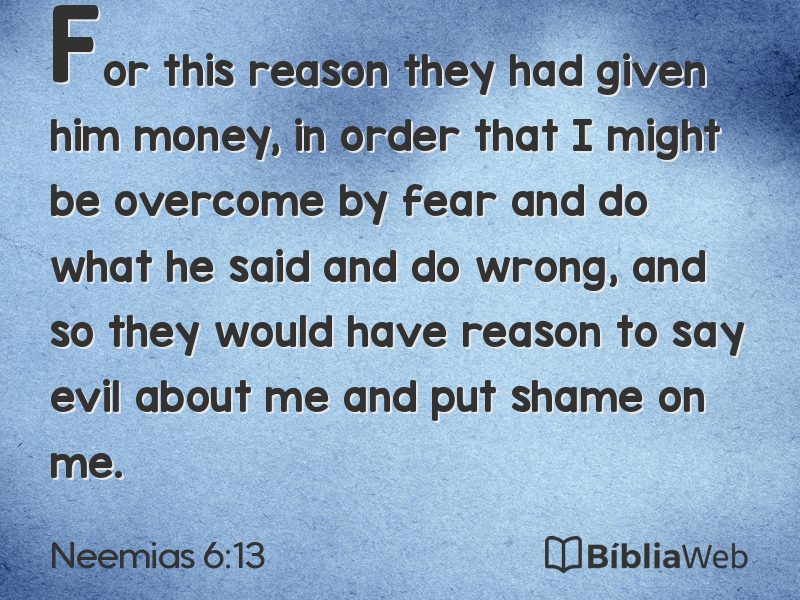 Neemias 6:13 em imagem para compartilhar