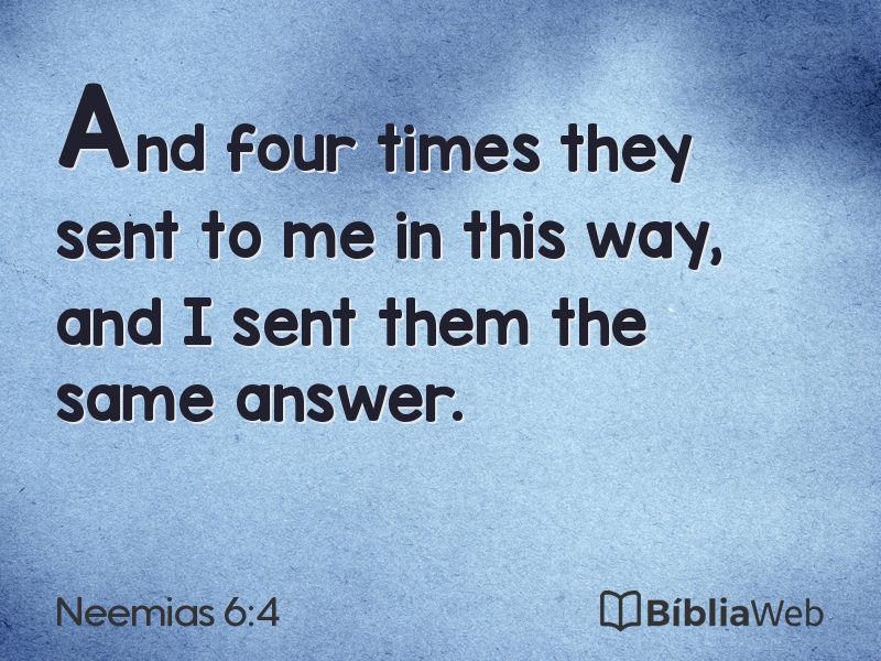 Neemias 6:4 em imagem para compartilhar