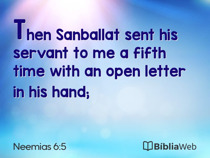 Neemias 6:5 em imagem para compartilhar