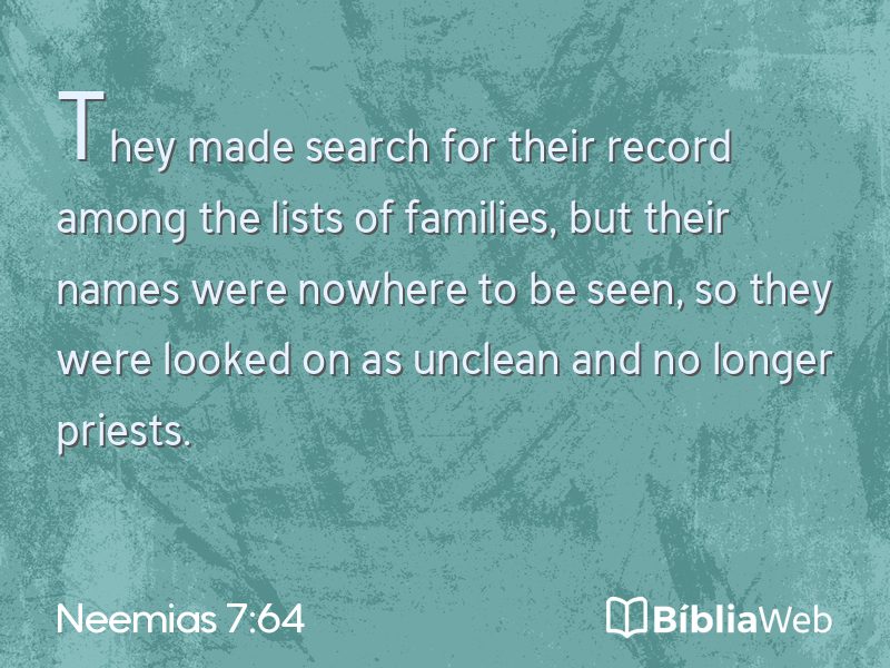 Neemias 7:64 em imagem para compartilhar