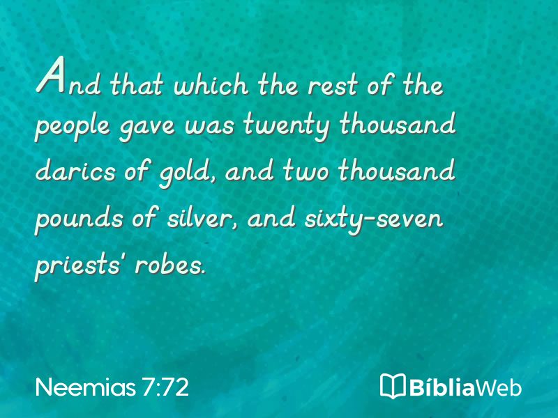 Neemias 7:72 em imagem para compartilhar