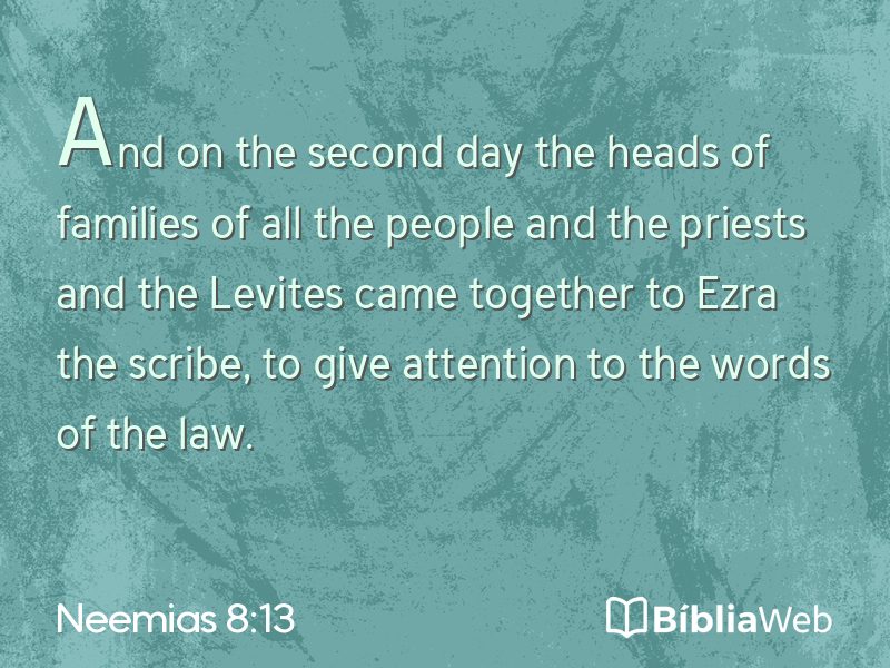 Neemias 8:13 em imagem para compartilhar