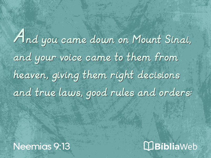 Neemias 9:13 em imagem para compartilhar