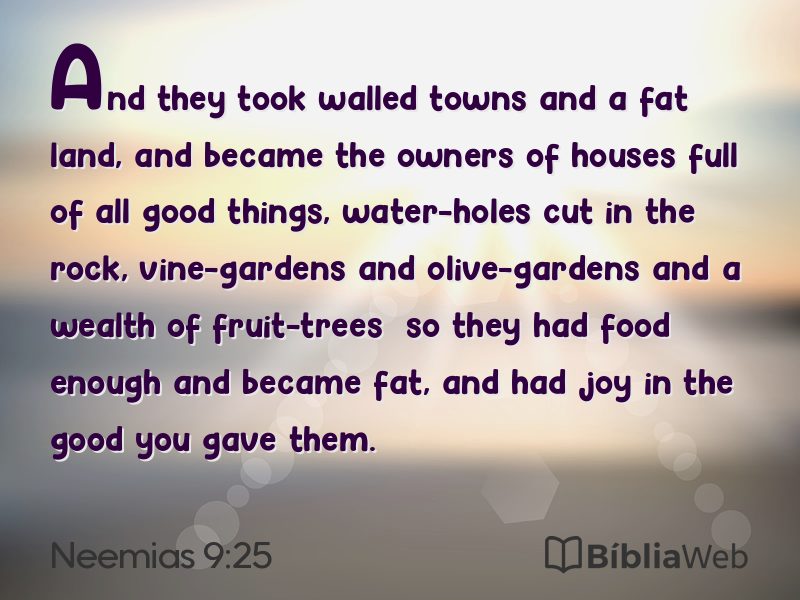 Neemias 9:25 em imagem para compartilhar