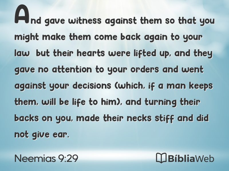 Neemias 9:29 em imagem para compartilhar