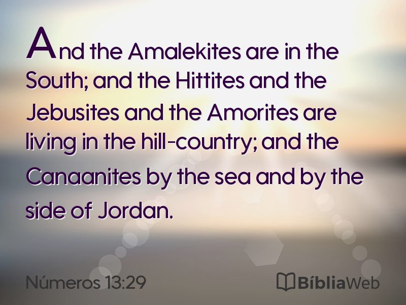 Números 13:29 em imagem para compartilhar