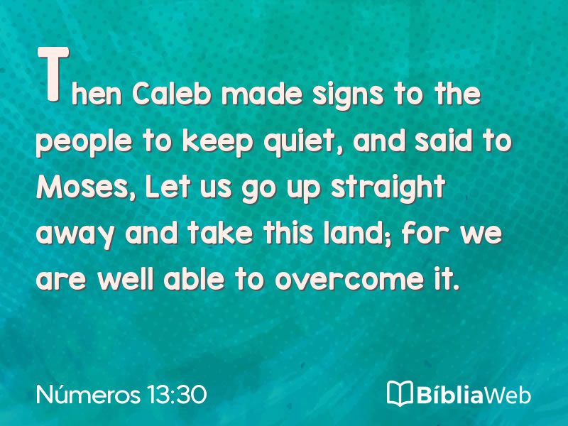 Números 13:30 em imagem para compartilhar