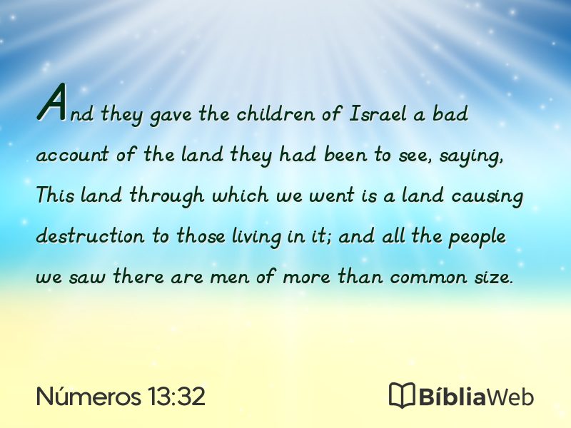 Números 13:32 em imagem para compartilhar