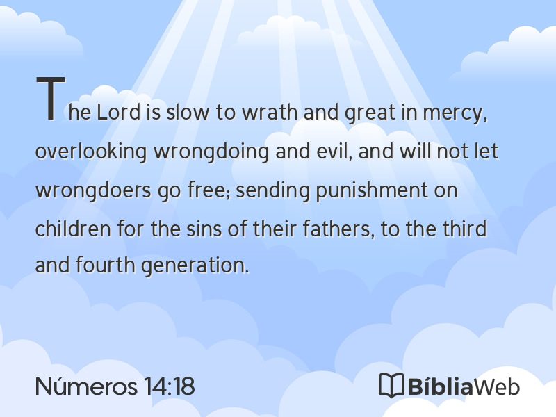Números 14:18 em imagem para compartilhar