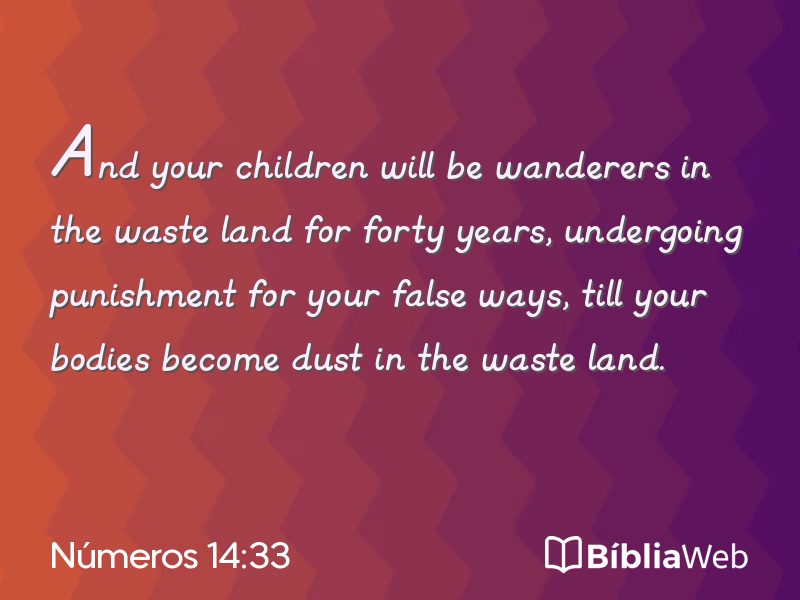 Números 14:33 em imagem para compartilhar