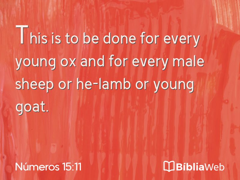Números 15:11 em imagem para compartilhar