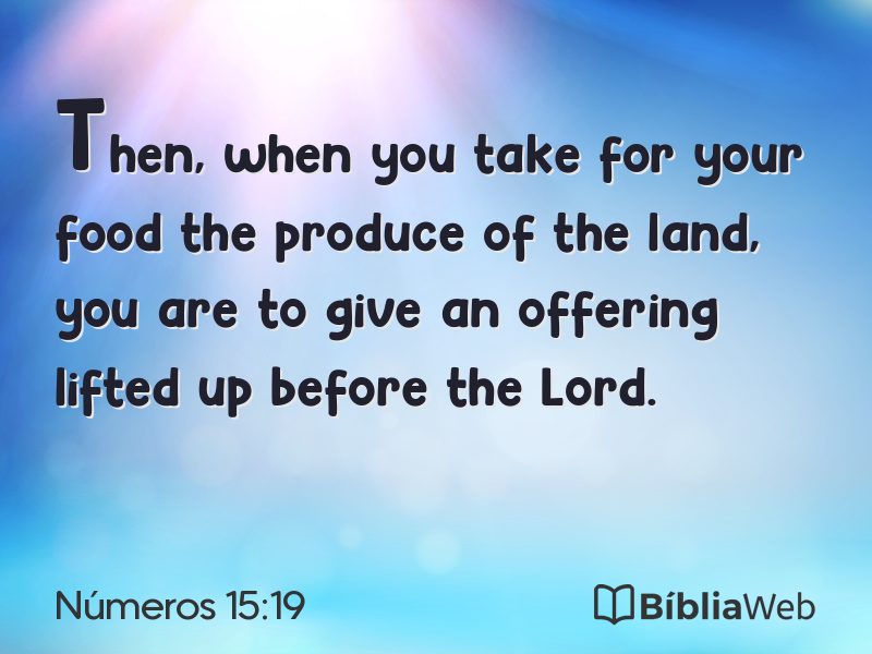 Números 15:19 em imagem para compartilhar