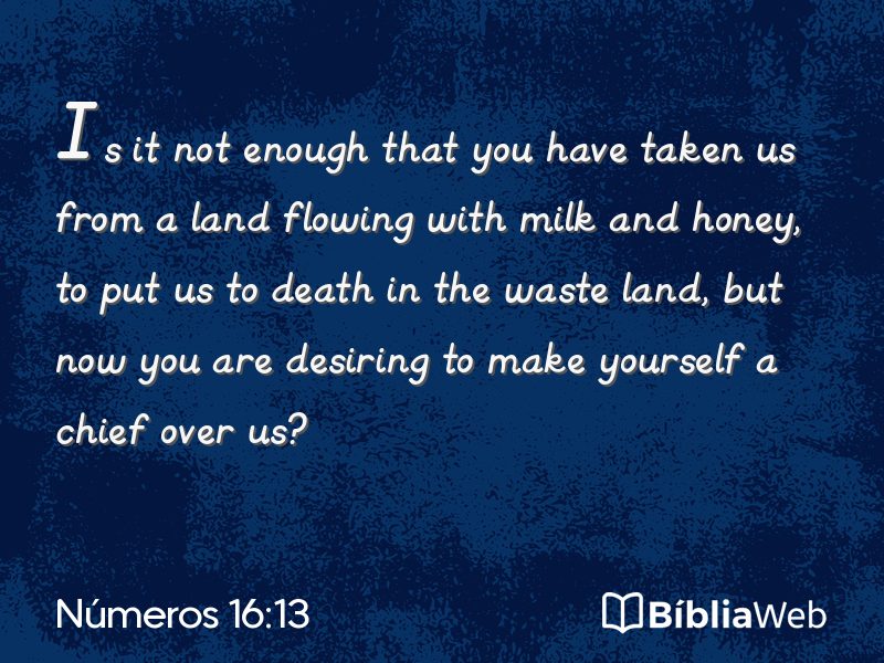 Números 16:13 em imagem para compartilhar