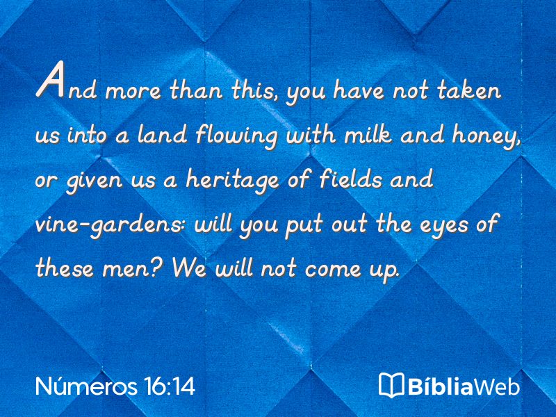 Números 16:14 em imagem para compartilhar
