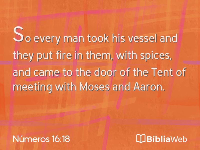 Números 16:18 em imagem para compartilhar
