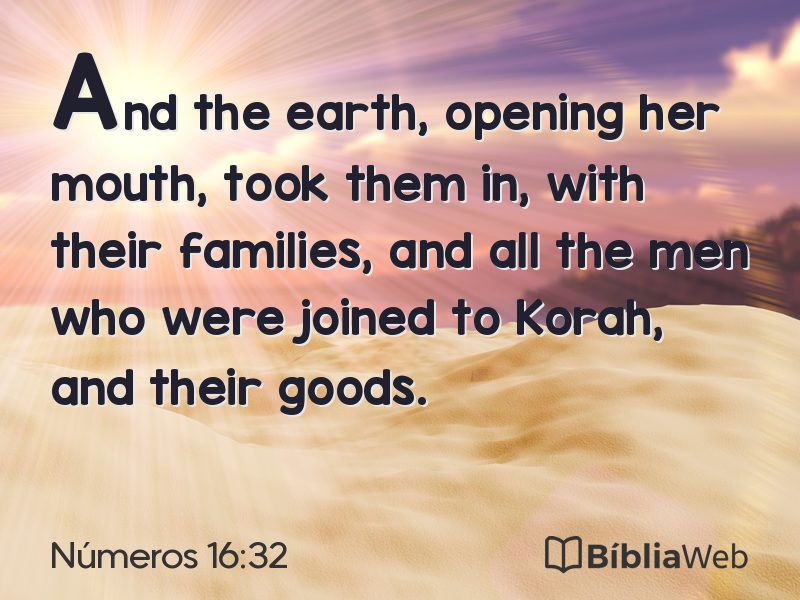 Números 16:32 em imagem para compartilhar