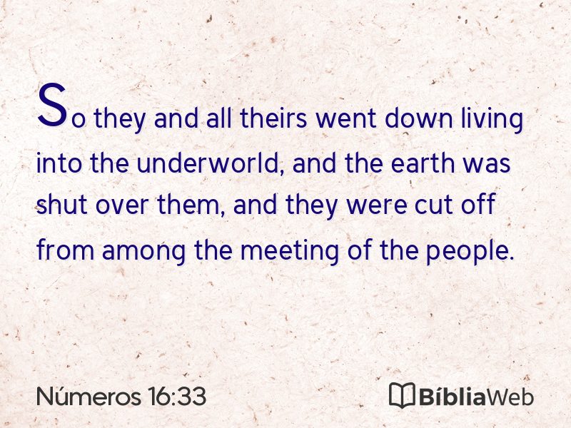 Números 16:33 em imagem para compartilhar