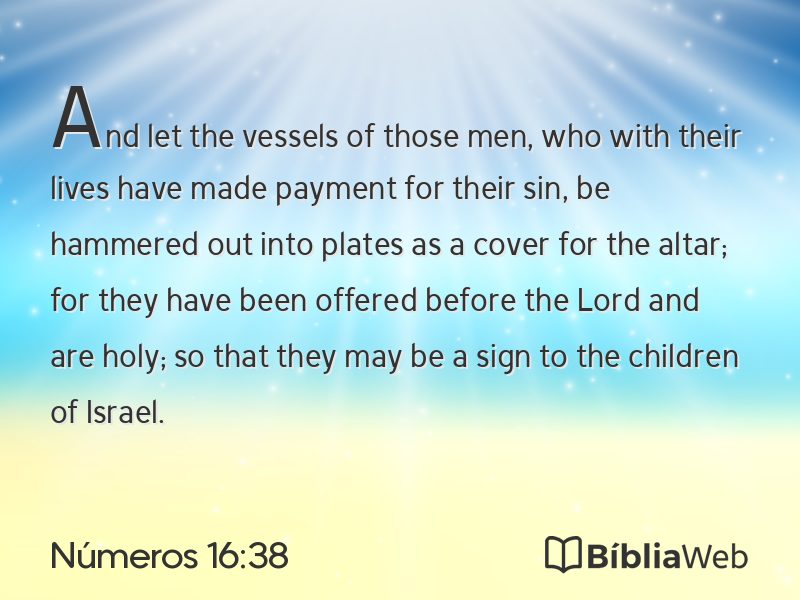 Números 16:38 em imagem para compartilhar