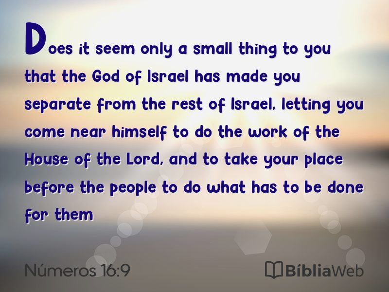 Números 16:9 em imagem para compartilhar