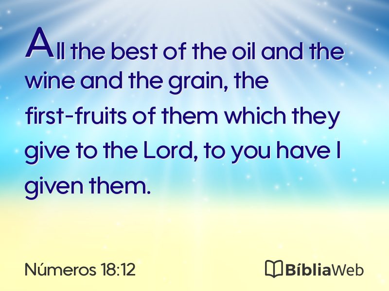 Números 18:12 em imagem para compartilhar