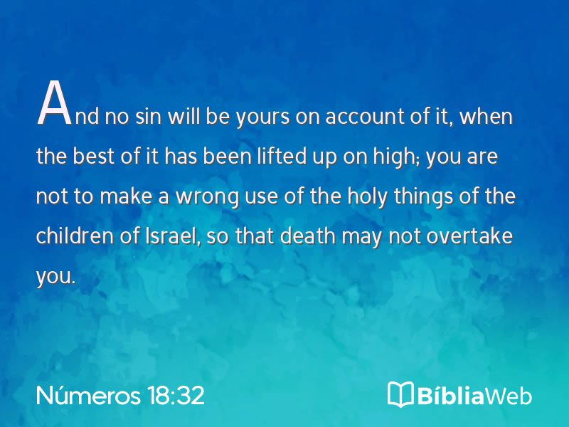 Números 18:32 em imagem para compartilhar