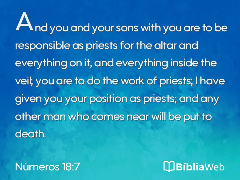Números 18:7 em imagem para compartilhar