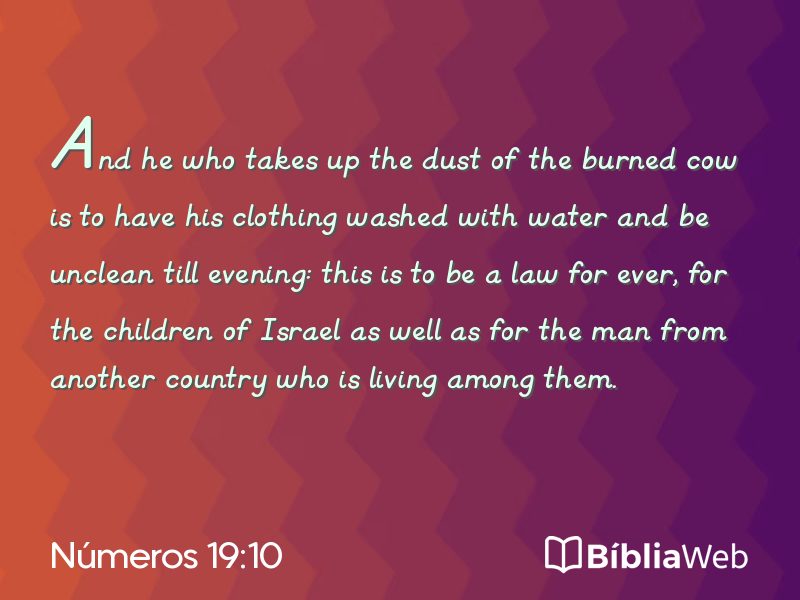 Números 19:10 em imagem para compartilhar