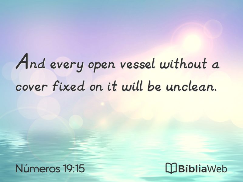 Números 19:15 em imagem para compartilhar
