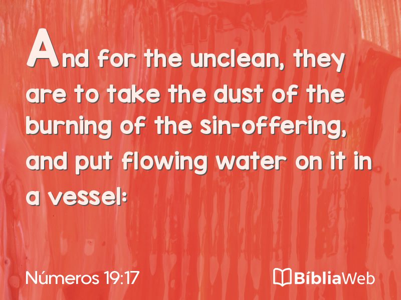 Números 19:17 em imagem para compartilhar