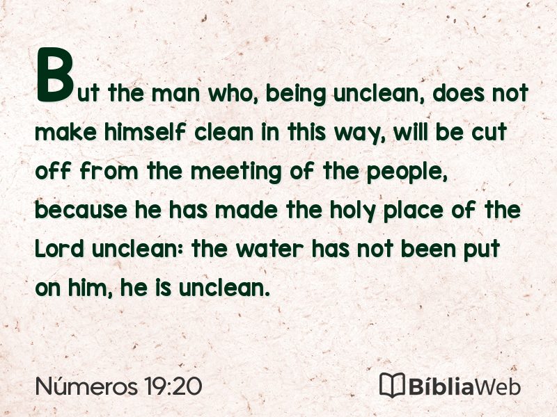 Números 19:20 em imagem para compartilhar