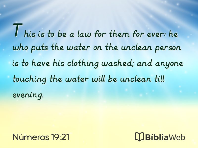 Números 19:21 em imagem para compartilhar