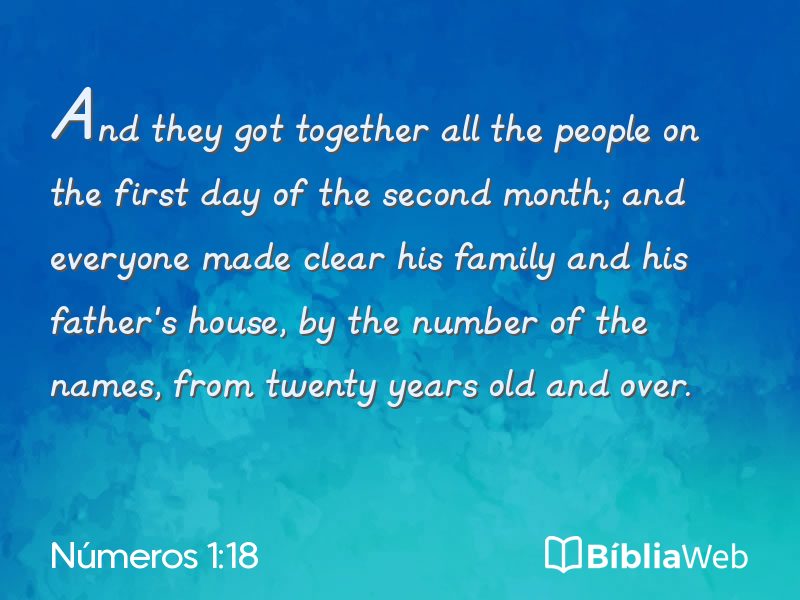 Números 1:18 em imagem para compartilhar