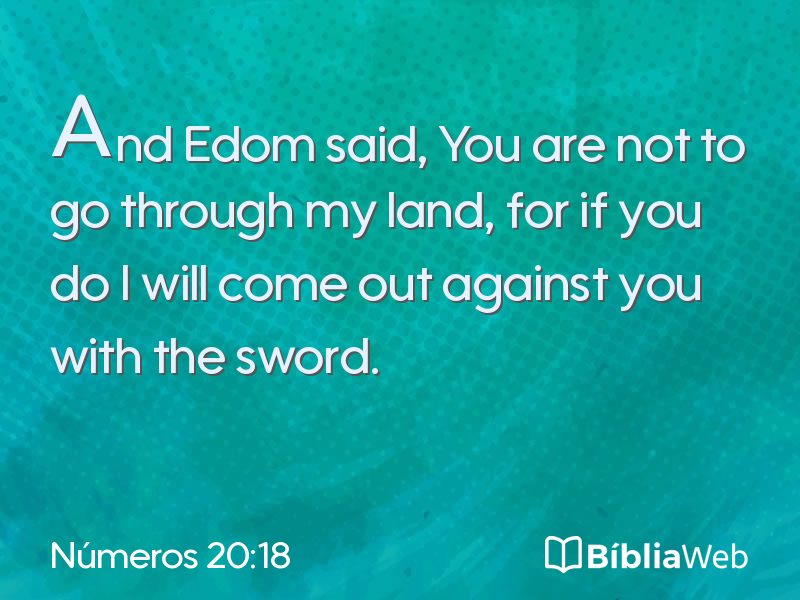 Números 20:18 em imagem para compartilhar