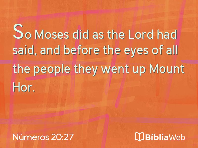 Números 20:27 em imagem para compartilhar