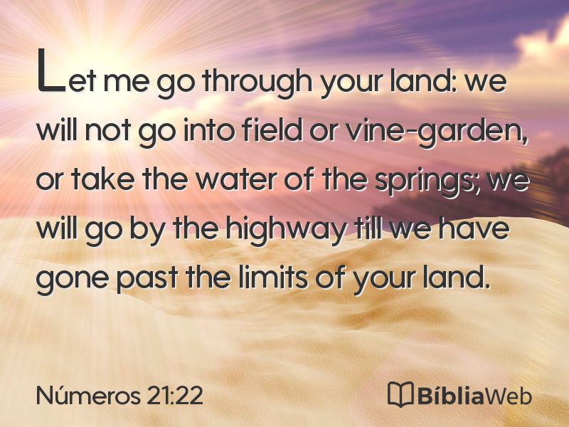Números 21:22 em imagem para compartilhar