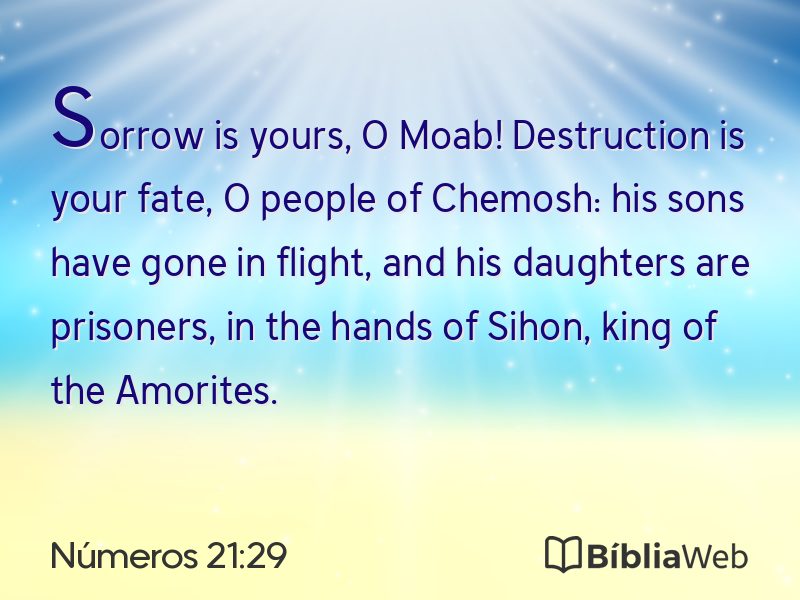Números 21:29 em imagem para compartilhar