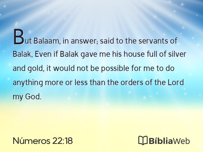Números 22:18 em imagem para compartilhar