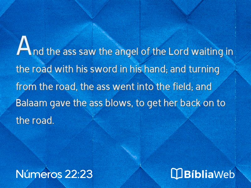 Números 22:23 em imagem para compartilhar