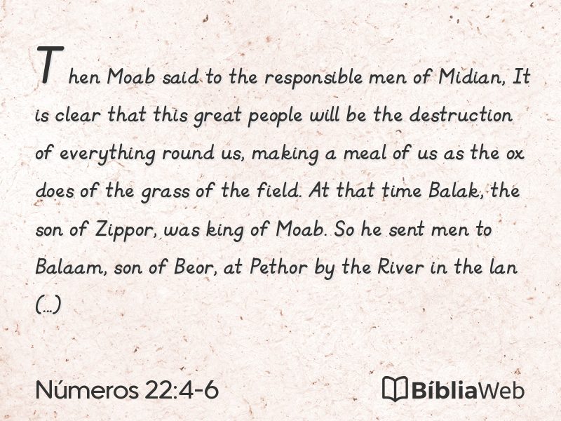 Números 22:4-6 em imagem para compartilhar
