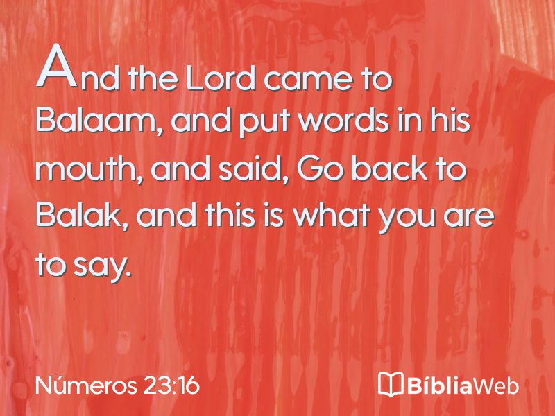 Números 23:16 em imagem para compartilhar