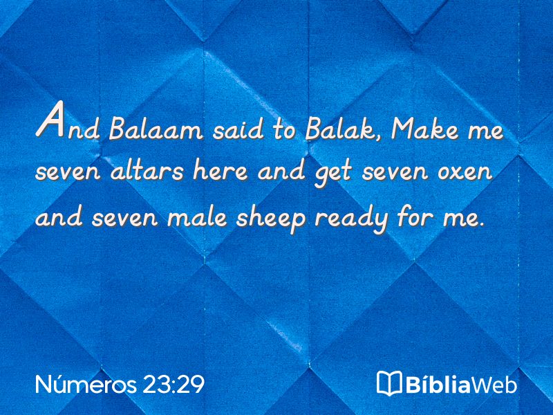 Números 23:29 em imagem para compartilhar