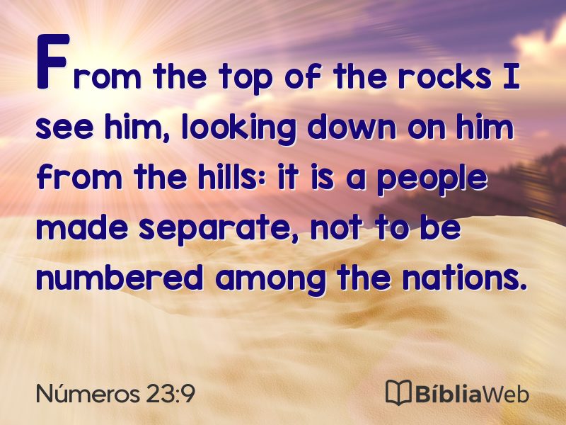 Números 23:9 em imagem para compartilhar