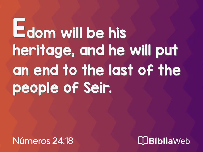 Números 24:18 em imagem para compartilhar