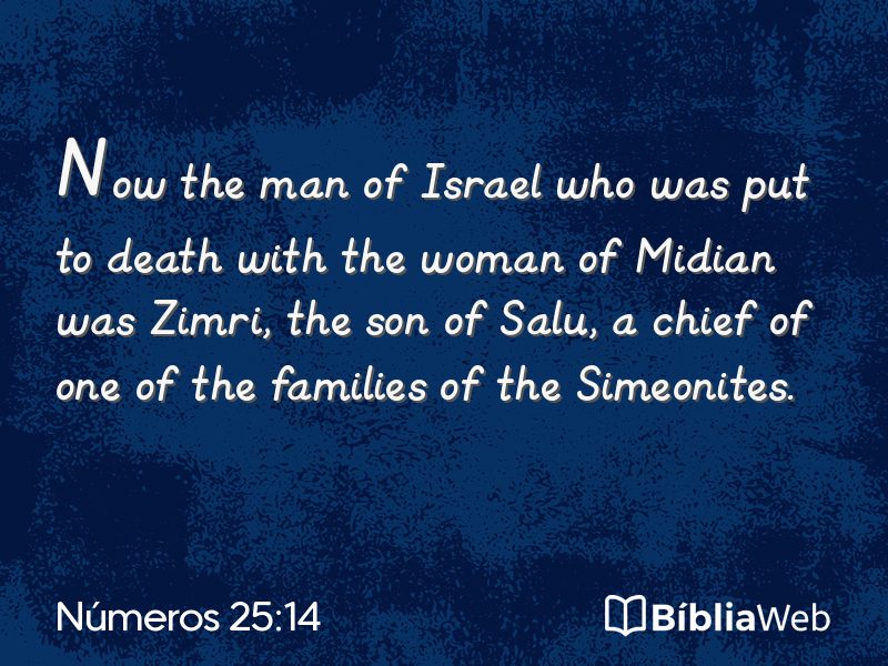 Números 25:14 em imagem para compartilhar