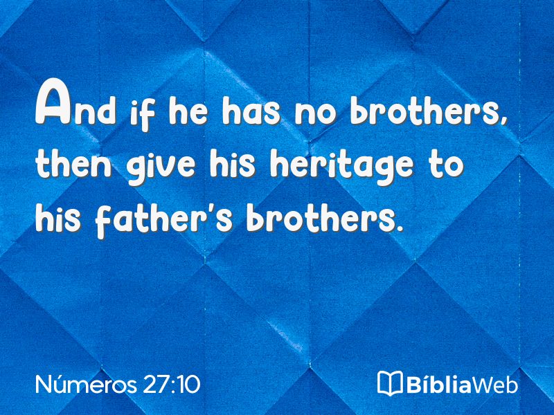 Números 27:10 em imagem para compartilhar