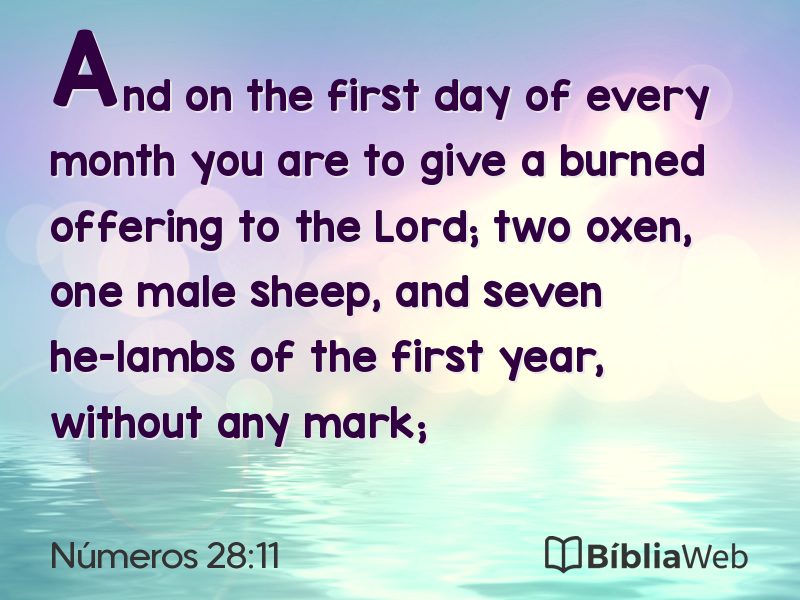Números 28:11 em imagem para compartilhar