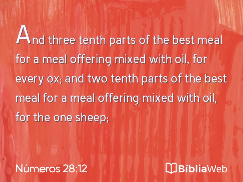 Números 28:12 em imagem para compartilhar