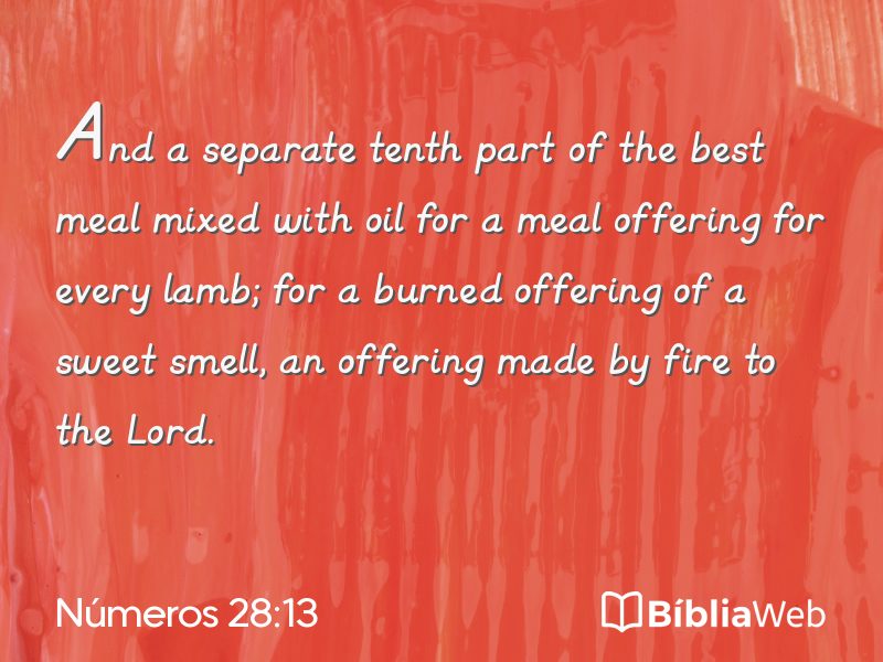 Números 28:13 em imagem para compartilhar