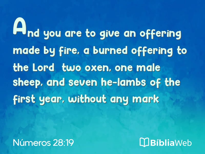 Números 28:19 em imagem para compartilhar